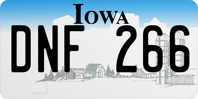IA license plate DNF266