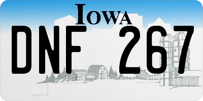 IA license plate DNF267