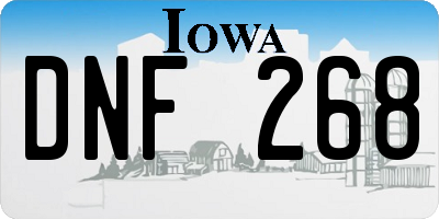 IA license plate DNF268