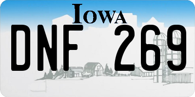 IA license plate DNF269