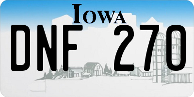 IA license plate DNF270