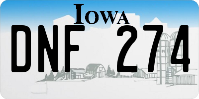 IA license plate DNF274