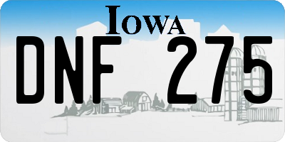 IA license plate DNF275