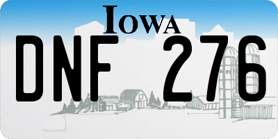 IA license plate DNF276
