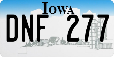 IA license plate DNF277
