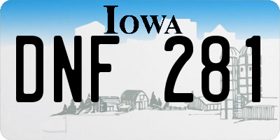 IA license plate DNF281