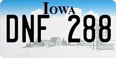 IA license plate DNF288