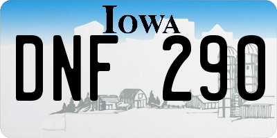 IA license plate DNF290