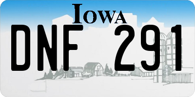 IA license plate DNF291