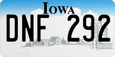IA license plate DNF292