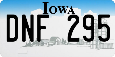 IA license plate DNF295