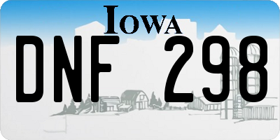 IA license plate DNF298