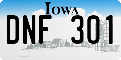 IA license plate DNF301