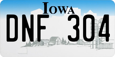 IA license plate DNF304