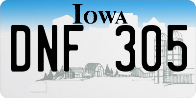 IA license plate DNF305