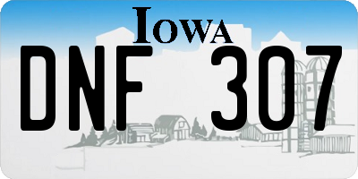 IA license plate DNF307
