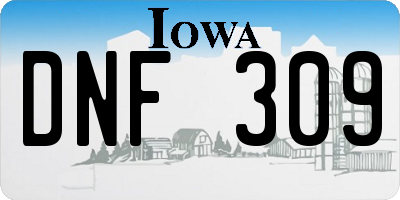 IA license plate DNF309