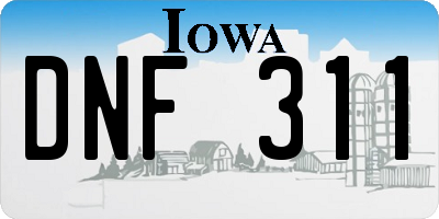 IA license plate DNF311