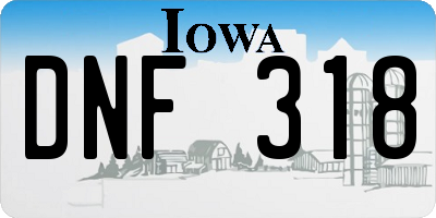 IA license plate DNF318
