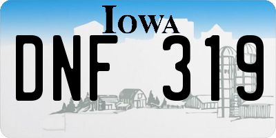 IA license plate DNF319