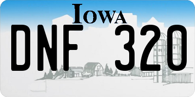 IA license plate DNF320