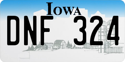 IA license plate DNF324