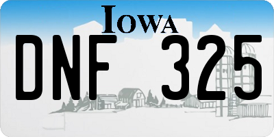 IA license plate DNF325
