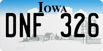 IA license plate DNF326