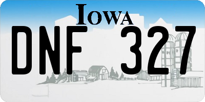 IA license plate DNF327