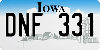 IA license plate DNF331
