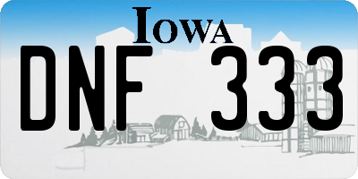 IA license plate DNF333