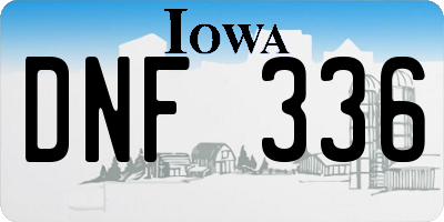 IA license plate DNF336