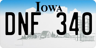 IA license plate DNF340