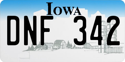 IA license plate DNF342