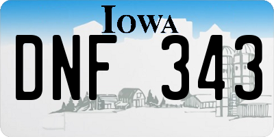 IA license plate DNF343