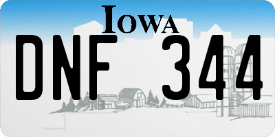 IA license plate DNF344