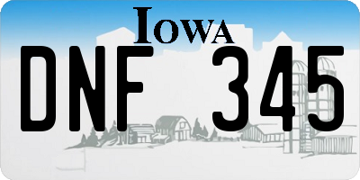 IA license plate DNF345