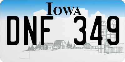 IA license plate DNF349