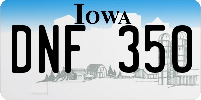 IA license plate DNF350