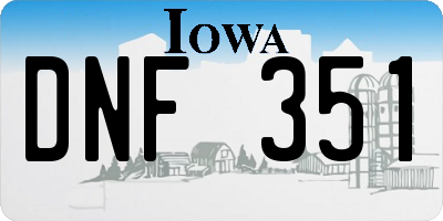 IA license plate DNF351