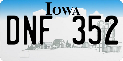 IA license plate DNF352