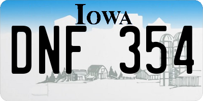 IA license plate DNF354
