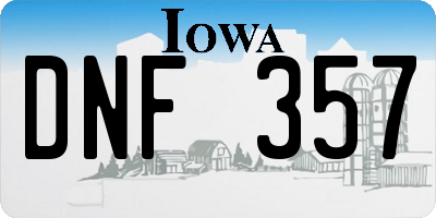 IA license plate DNF357