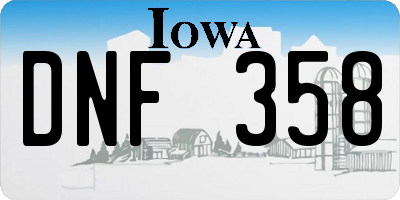 IA license plate DNF358
