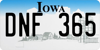IA license plate DNF365
