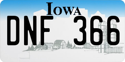 IA license plate DNF366
