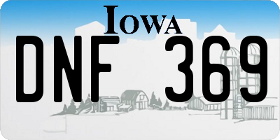 IA license plate DNF369