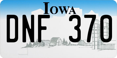 IA license plate DNF370