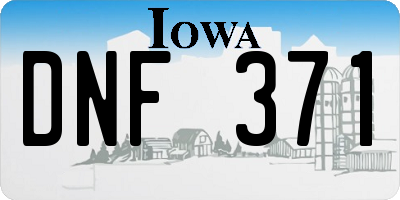 IA license plate DNF371
