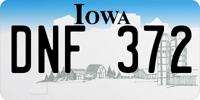 IA license plate DNF372